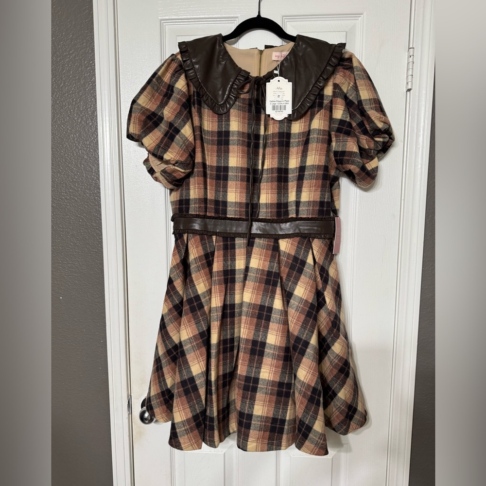 Ivy City Co Celine Checkered Mini Dress XL